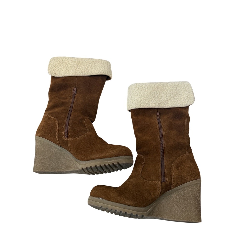 Beautiful  Brown Bjorndal Women's‎ Suede Boots Faux Shearling Lined Size 8.5 M